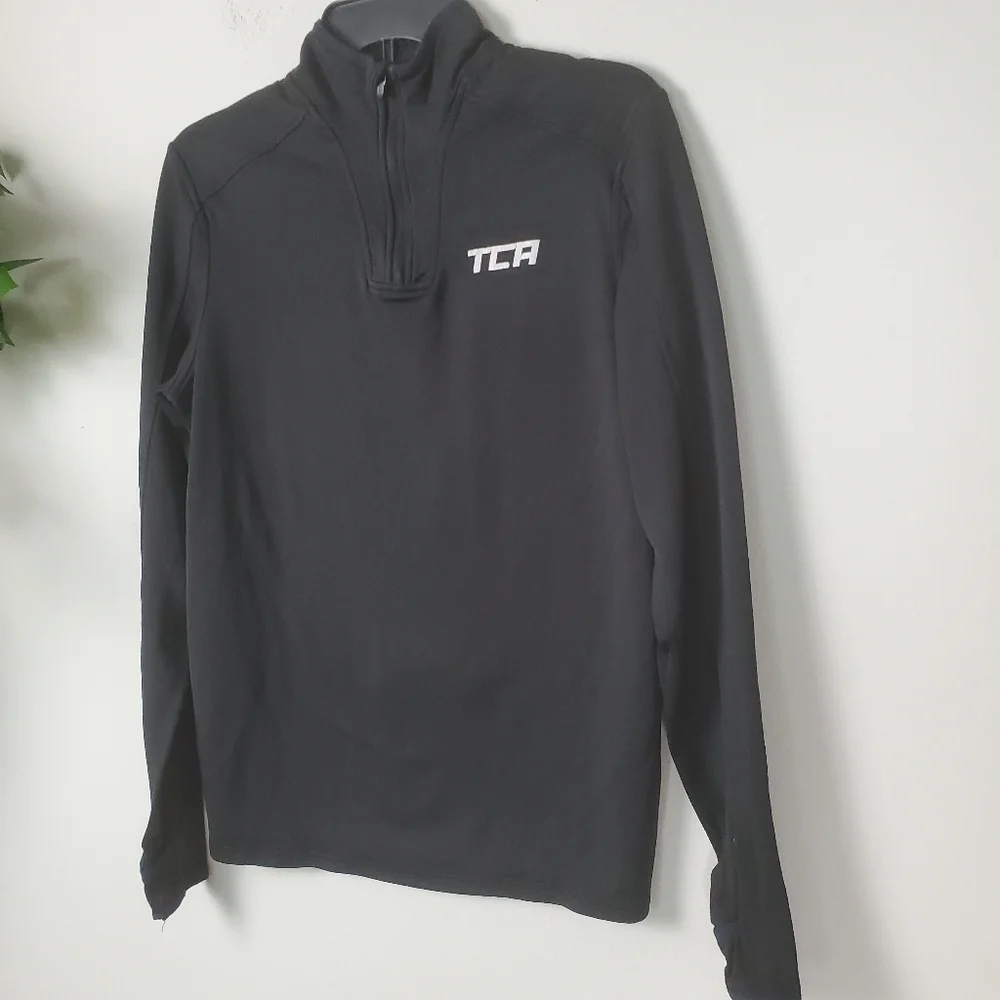 TCA Black Quarter-Zip Pullover Performance Sweater Men's Size Small - Picture 2 of 8